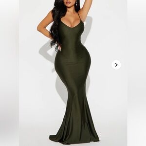 Fashion Nova Olive Tricot Gown
